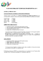 Plan de Acceso al Plan Nacional de Tecnificación Deportiva 2011