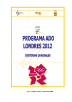 Programa ADO Londres 2012. Criterios generales