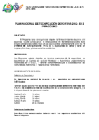 Proyecto del «Plan Nacional de Tecnificación Deportiva de Piragüismo 2013-2014»