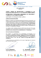 CIRCULAR Nº 28 2021 CAMBIO INSCRIPCIONES POR COVID Y SEGURIDAD PALISTAS DE PARACANOE CTO. ESPAÑA SPRINT OLIMPICO 2021