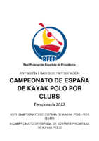 Bases Cto España Kayak Polo Clubs