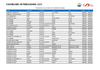 CALENDARIO INTERNACIONAL COMPETICIONES 2022