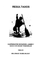 2007 – CTO EUROPA JUNIOR-SUB23 BELGRADO