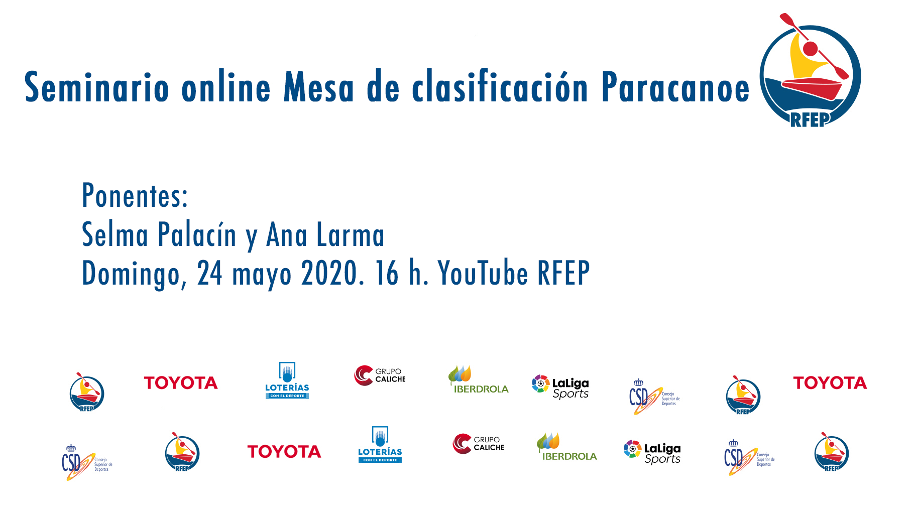 La Federación Española de Piragüismo organiza un seminario online sobre las mesas de clasificación de paracanoe