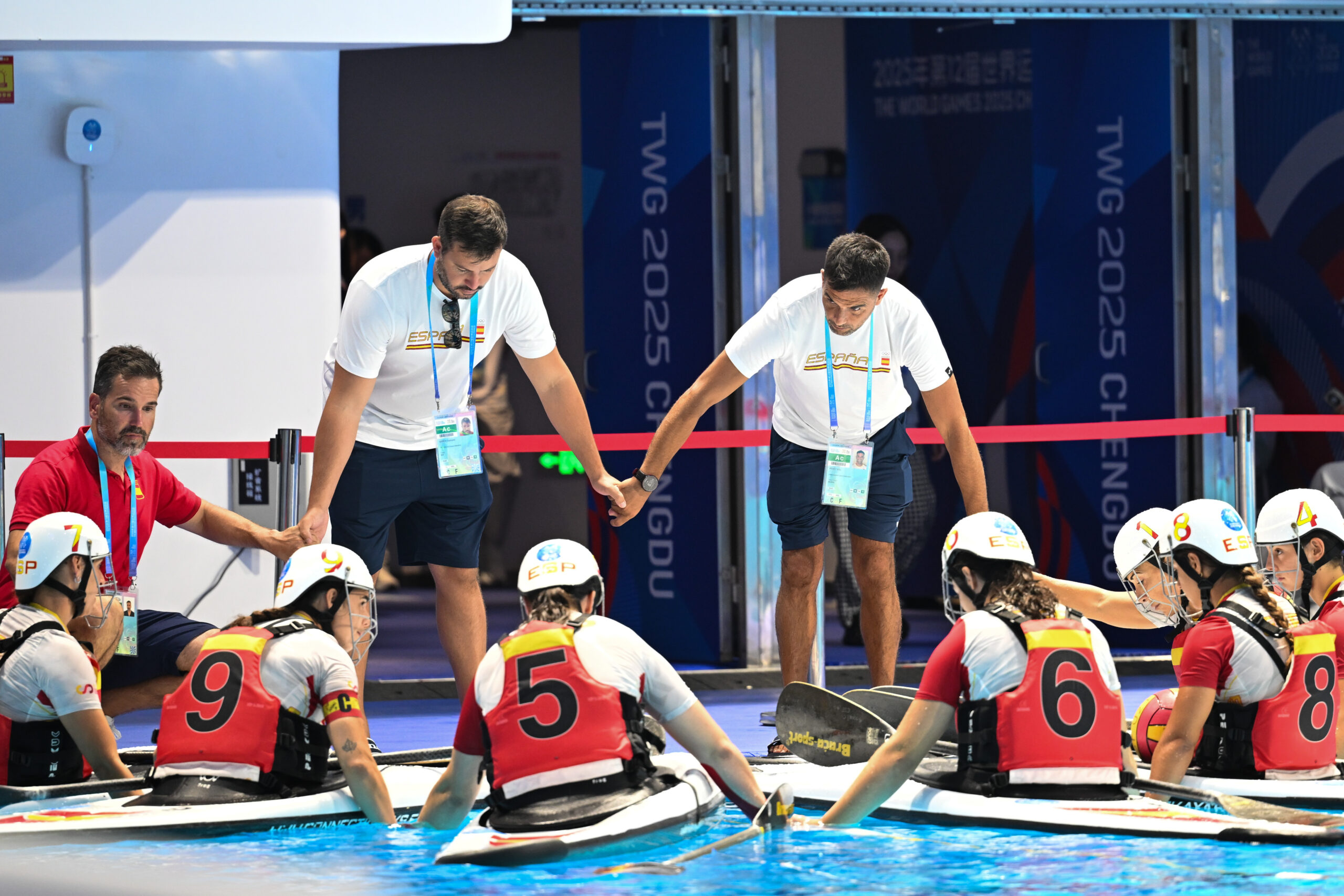 (SP)CHINA CHENGDU THE WORLD GAMES 2025 CANOE POLO WOMEN'S CONSOLATION SEMIFINALS 5 8 CHN VS ESP (CN)